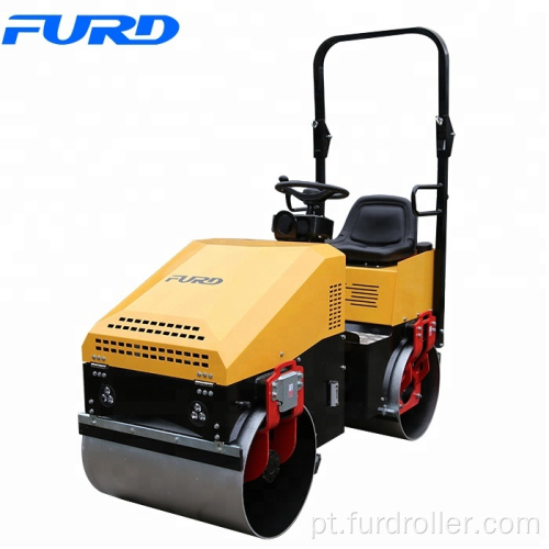 Compactador de rolo de cilindro duplo FYL890 1ton com controle de vibração